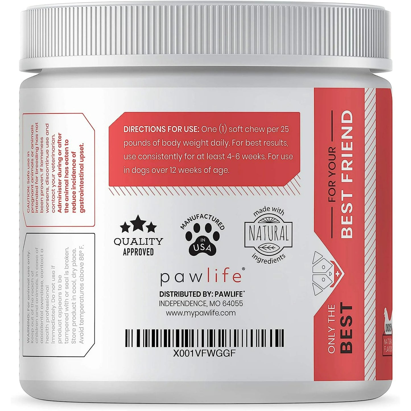 Pawlife Agile Pup Natural Dog supplements Hip and Joint Supplement for Dogs