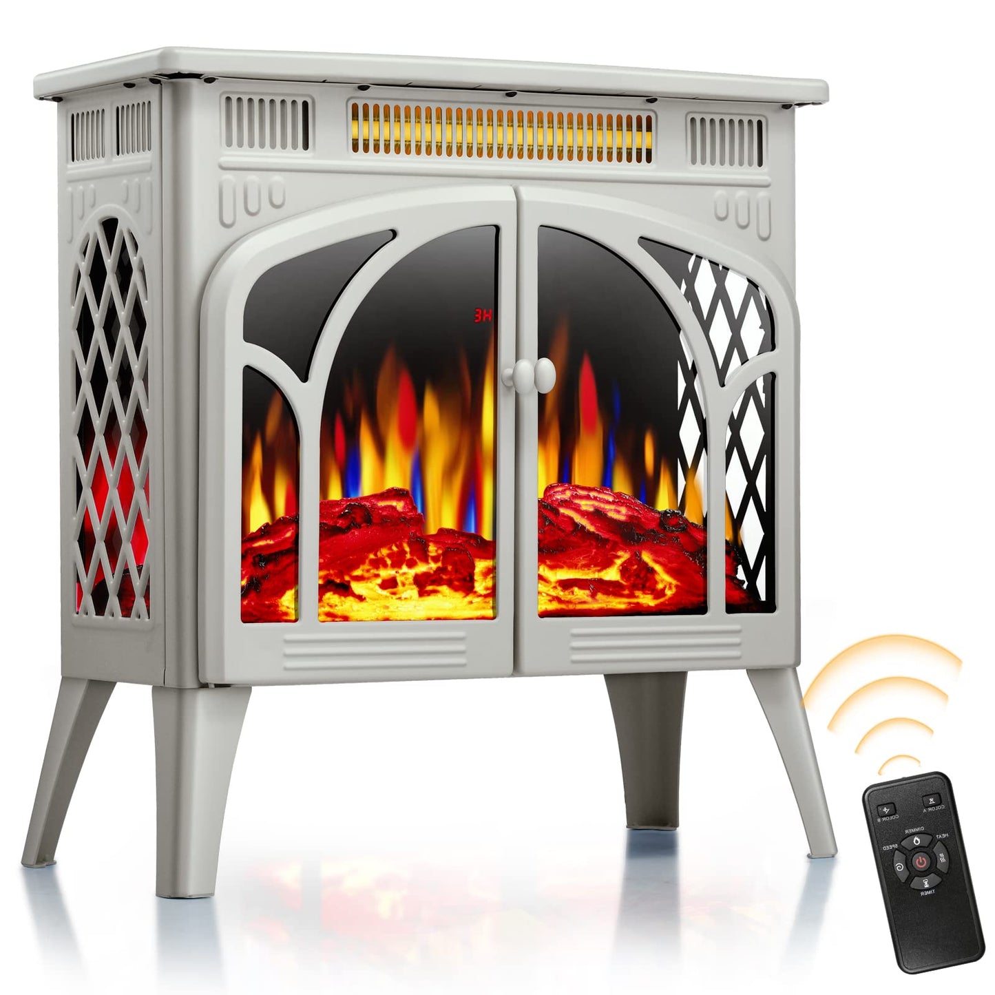 Electric Fireplace Heater Portable Electric Fireplace Stove Heater Indoor 5 Flame Speeds Control