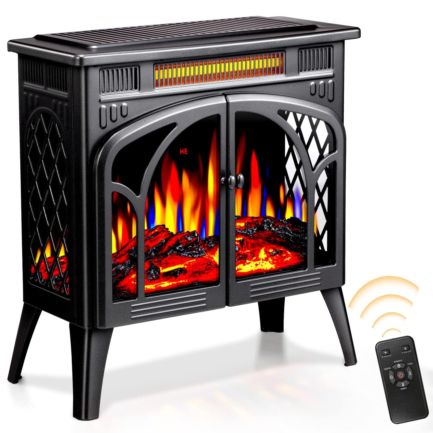 Electric Fireplace Heater Portable Electric Fireplace Stove Heater Indoor 5 Flame Speeds Control