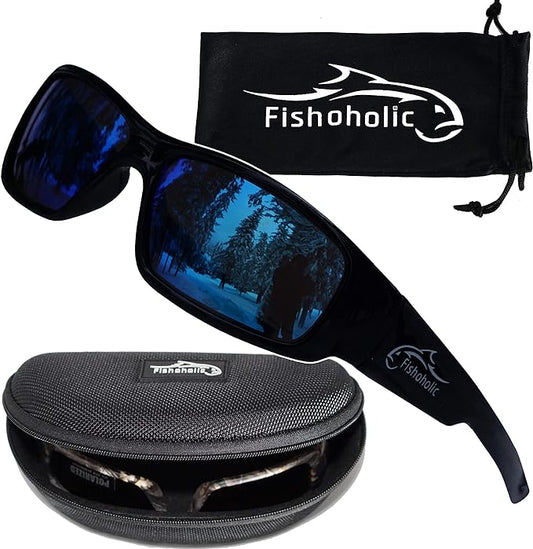 Fishoholic Polarized Fishing Sunglasses UV400 (14 Options) Fishing Gift with Hard Case & Pouch