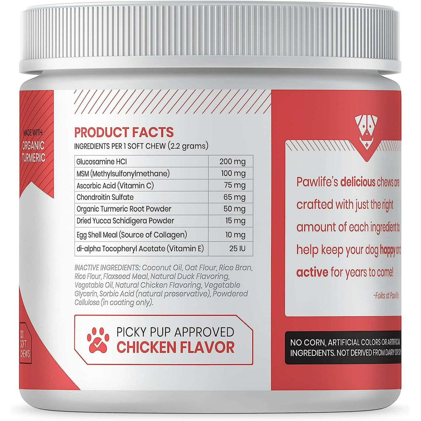 Pawlife Agile Pup Natural Dog supplements Hip and Joint Supplement for Dogs