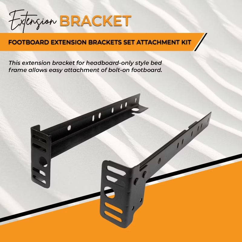 Kings Brand Furniture Footboard Extension Brackets - Metal Bed Frame Brackets for Twin, Full, Queen & King