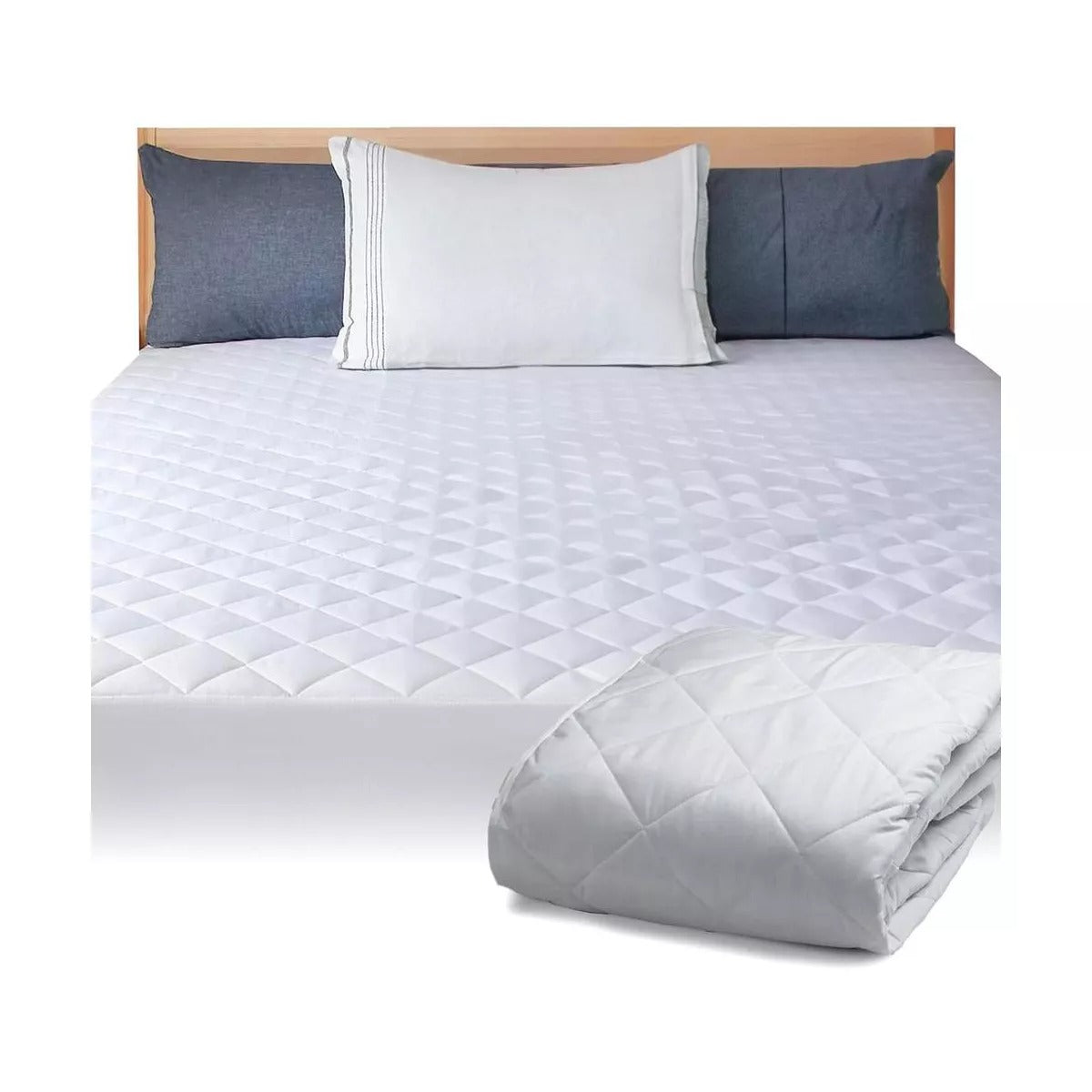 East Coast Bedding Waterproof 100% Cotton, Polyester Filled Fitted Mattress Pad Protector White