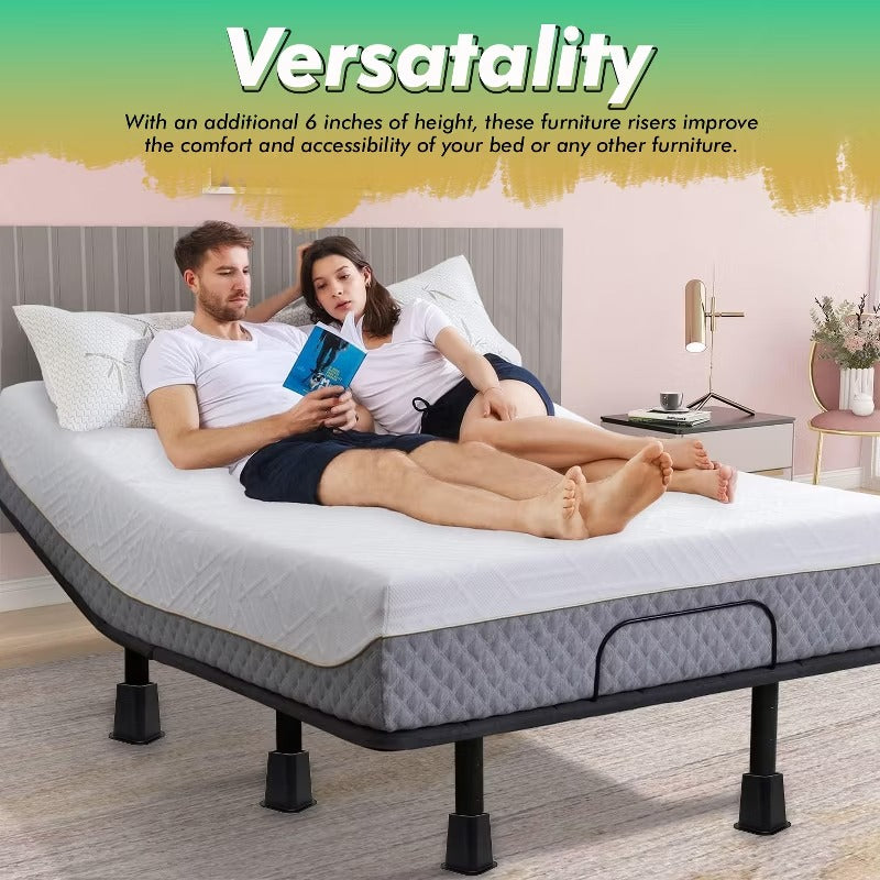 Kings Brand Furniture - Heavy Duty Premium Quality 6 Inch Bed Risers