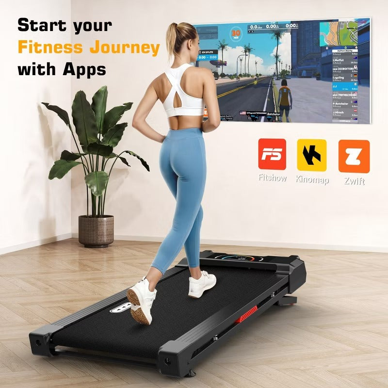 15% Auto Incline Walking Pad Treadmill, 350lbs Capacity, Portable Under Desk Treadmill