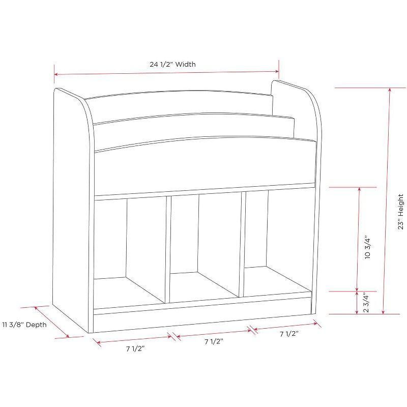 Kings Brand Furniture Darby Magazine/Bookshelf with Toy Storage, Natural