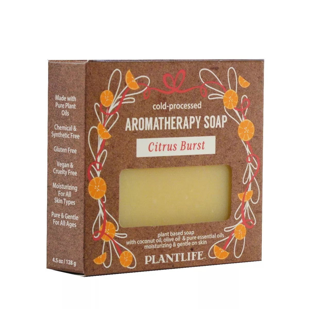 Plantlife Citrus Burst Bar Soap – Moisturizing, Soothing, Handcrafted, Plant-Based – Made in California, 4oz