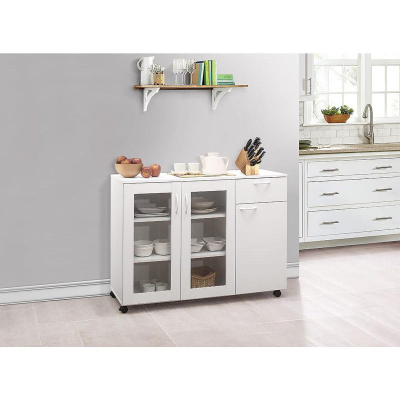 Kings Brand Furniture Prescott Buffet Server Sideboard Kitchen Storage Cabinet, White