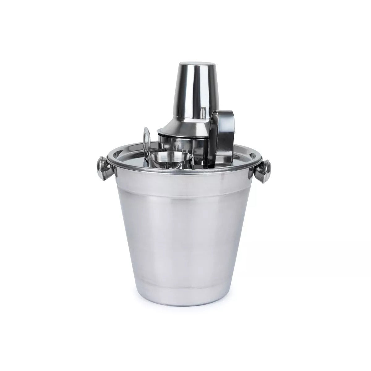 6-Piece Stainless Steel Cocktail Shaker Bar Set, Ice Bucket