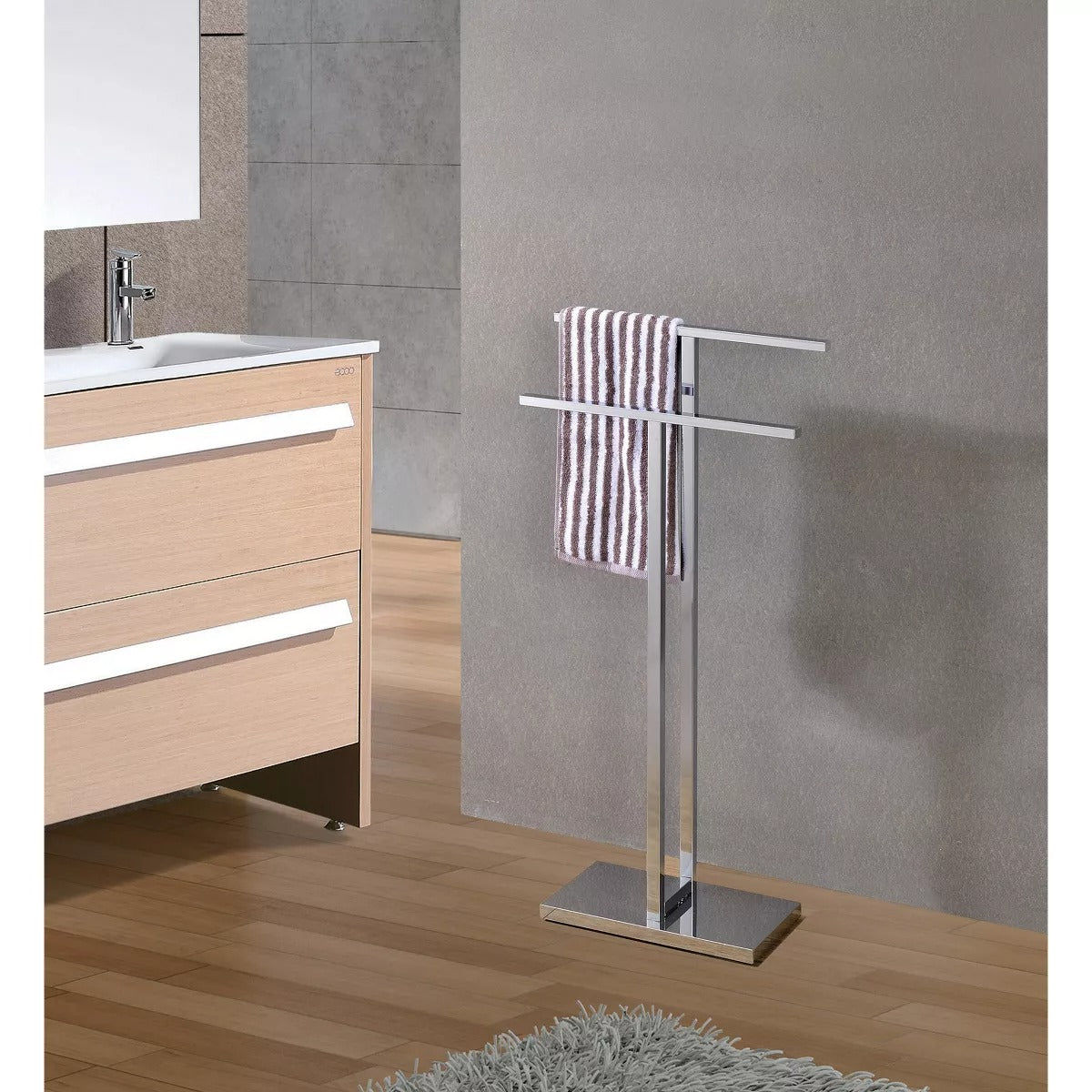 Kings Brand Furniture - Mertzon Modern Metal Free-Standing Towel Rack Stand, Chrome