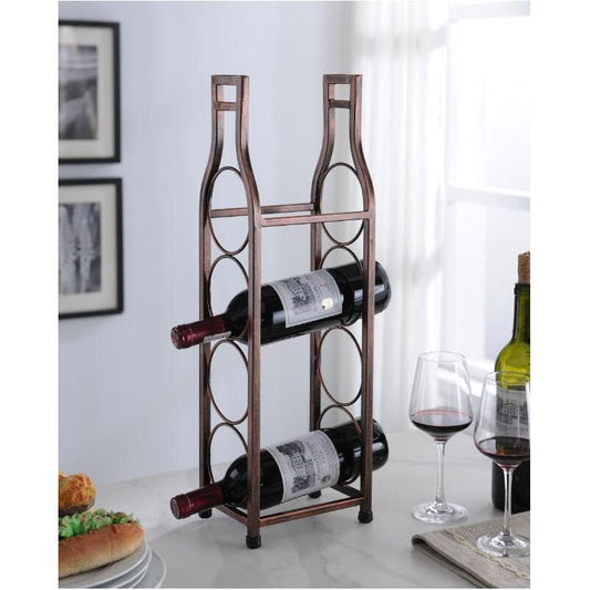 Kings Brand Furniture Countertop Tabletop Wine Rack Brushed Copper