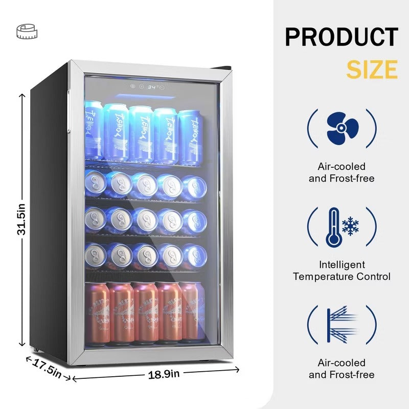 Simzlife 126 Can Beverage Refrigerator,Mini Fridge Countertop Drink Cooler