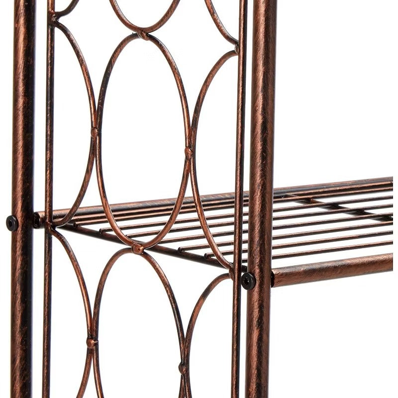 Kings Brand Furniture Brushed Copper Finish Metal Free Standing Over The Toilet Shelf Bathroom Organizer