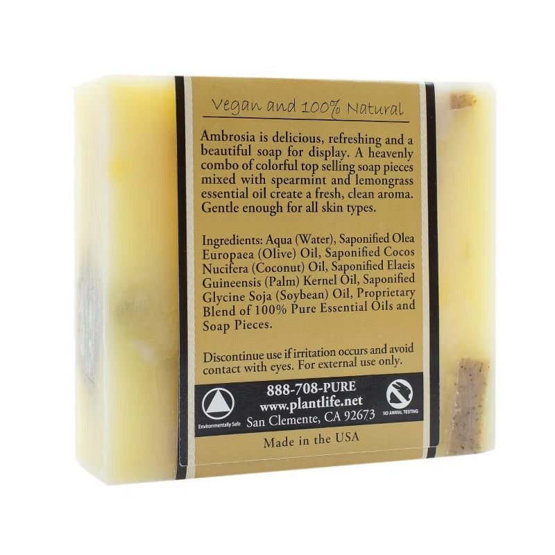 Plantlife Ambrosia Bar Soap - Moisturizing and Soothing Soap for Your Skin