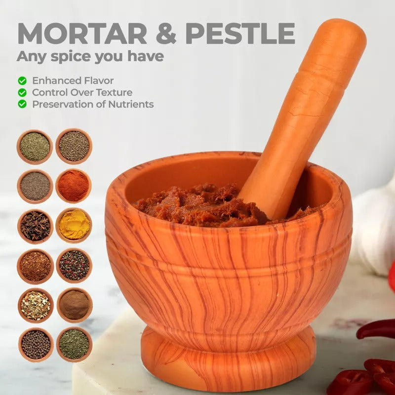 Mortar & Pestle – Durable Grinding Bowl and Pestle. Plastic, Durable Finish Design