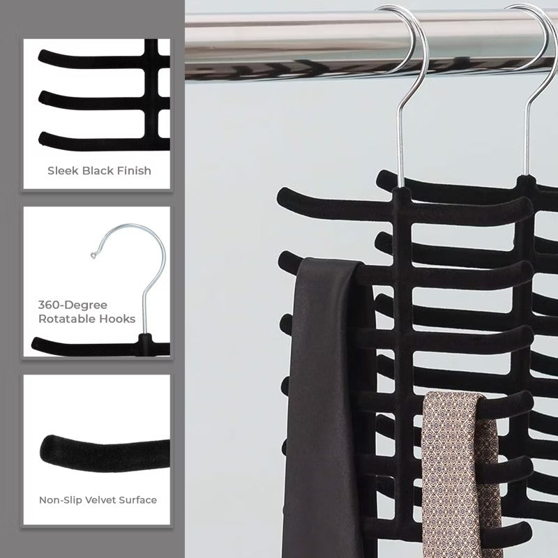 Elle Non-Slip Velvet Tie Hangers