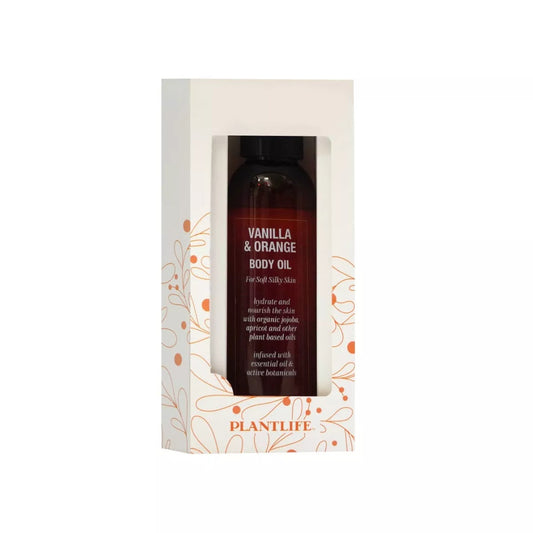 Plantlife Vanilla Orange Body Oil – Softens Skin with Rich Plant Oils, Light Aroma