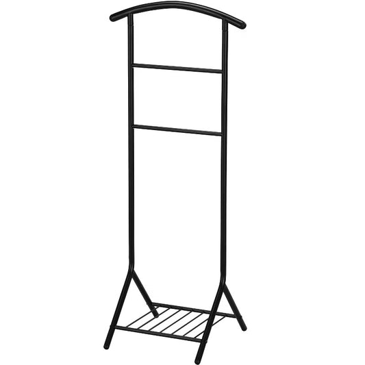 Kings Brand Furniture - Amos Black Metal Wardrobe Suit Valet Stand Organizer