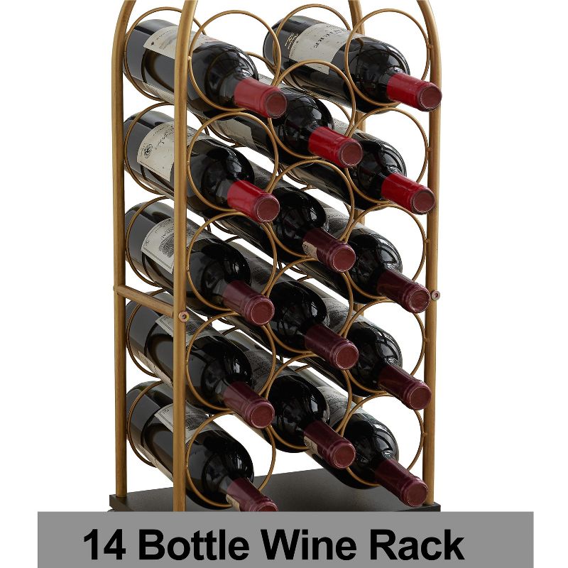 Kings Brand Furniture Erin Luggage Cart Wine Rack (Gold/Black)