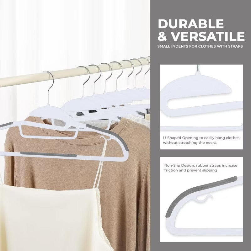 Set of 10 Easy-On Non-Slip Plastic Hangers