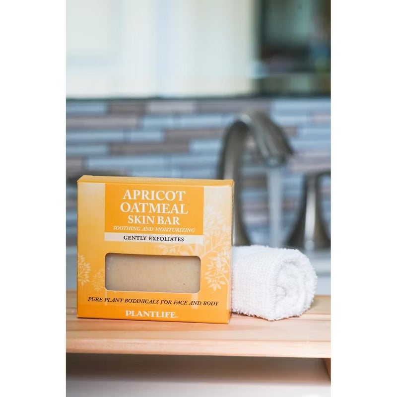 Plantlife Apricot Oatmeal Bar Soap – Moisturizing, Soothing, Handcrafted, Plant-Based