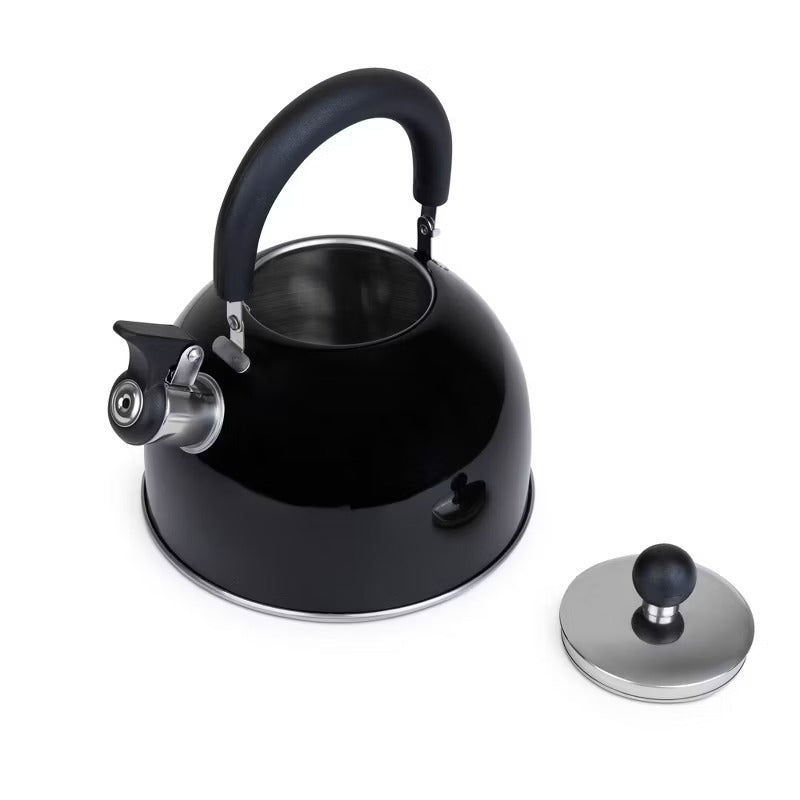 2.5 Qt Stainless Steel Whistling Tea Kettle - Black