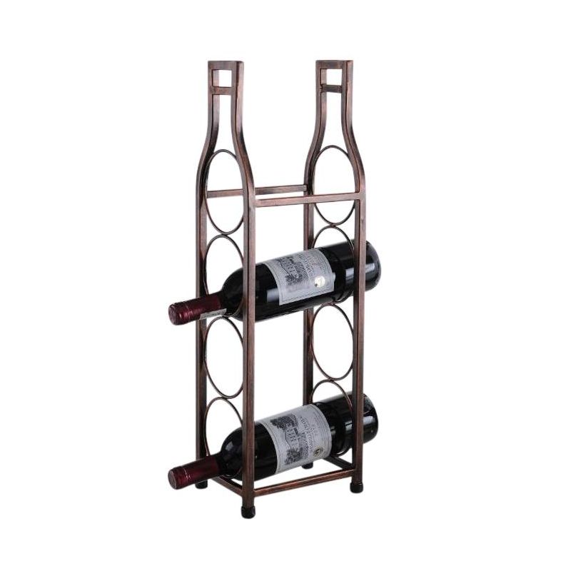 Kings Brand Furniture Countertop Tabletop Wine Rack Brushed Copper