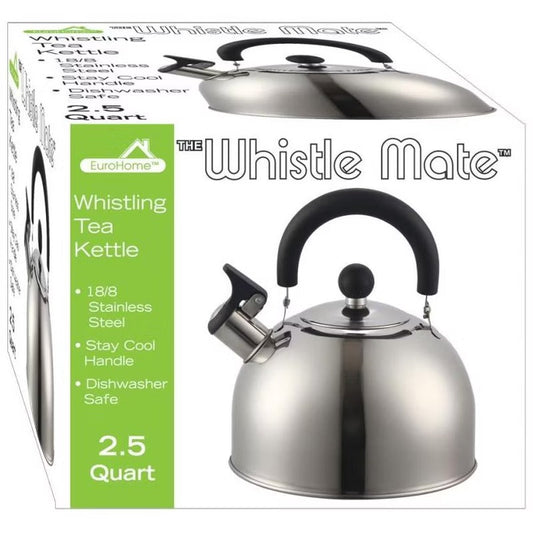 2.5 Qt Stainless Steel Whistling Tea Kettle - Silver