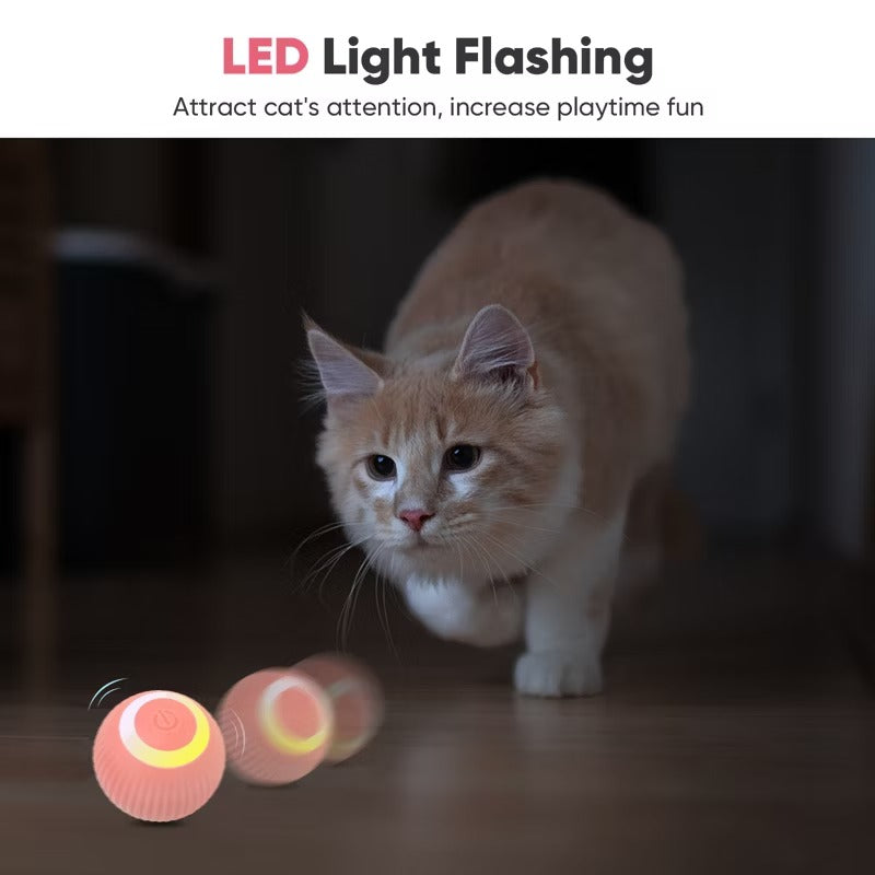 Petbobi Interactive Cat Toys, Ball Automatic Rolling with LED Light