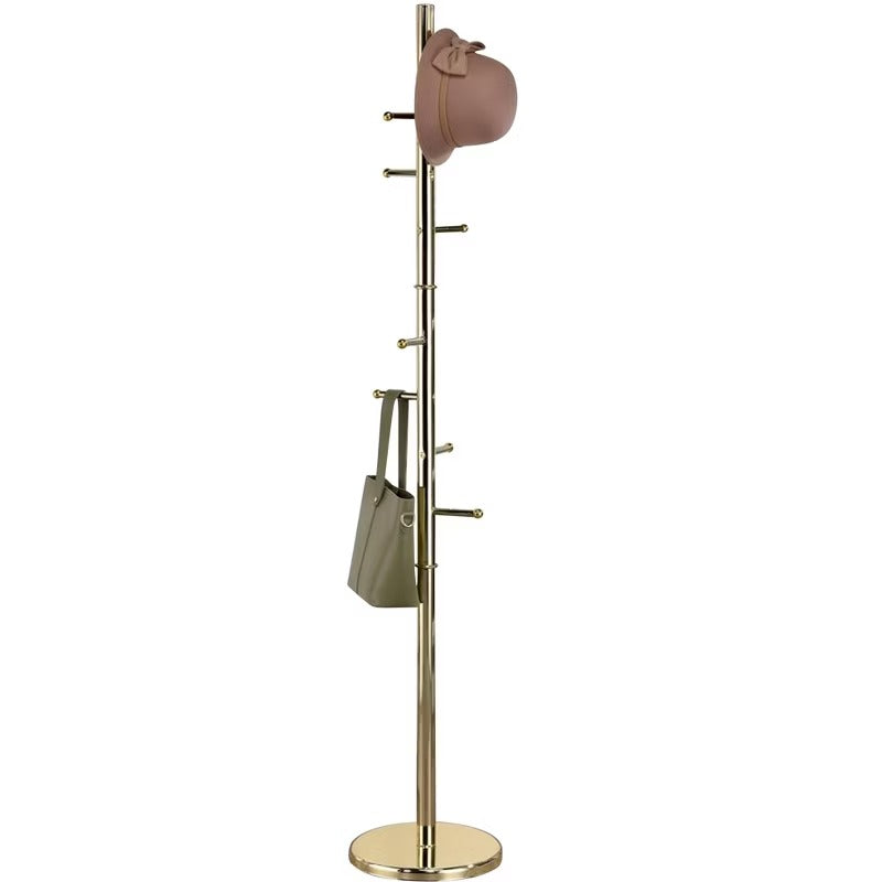 Kings Brand Furniture - Hyre 8 Hook Entryway Hall Tree Coat & Hat Rack Stand, Brass