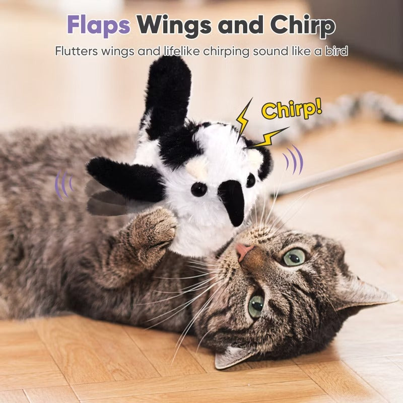 Petbobi Cat Toys Flapping Bird Rechargeable Interactive Cat Toy with Catnip Vibration Sensor Toy for All Breeds Cat