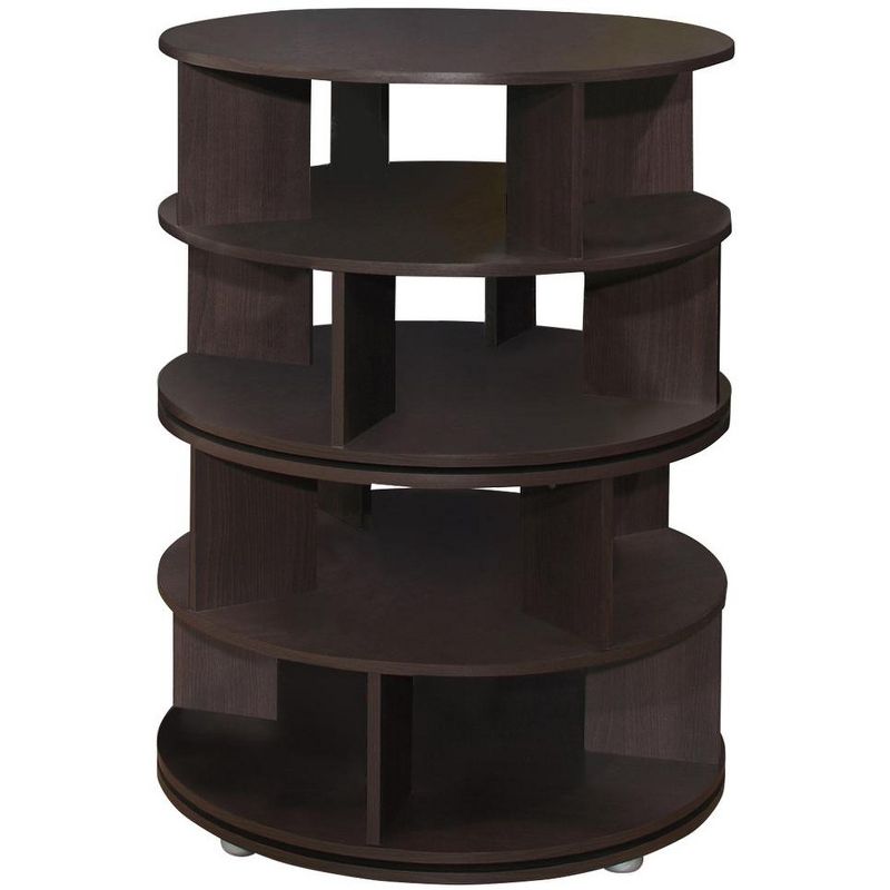 Kings Brand Furniture Colutea 4-Tier Rotating Lazy Susan Shoe Rack,(Chocolate, 4-Tier)