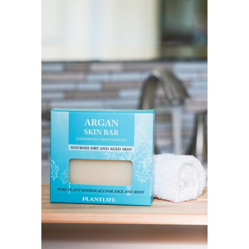 Plantlife Argan Bar Soap – Moisturizing, Soothing, Handcrafted, Plant-Based – Made in California, 4oz