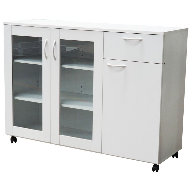 Kings Brand Furniture Prescott Buffet Server Sideboard Kitchen Storage Cabinet, White