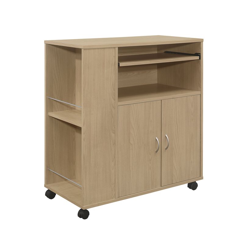 Kings Brand Furniture Alaina Kitchen Island Rolling Cart on Wheels with Storage Cabinet