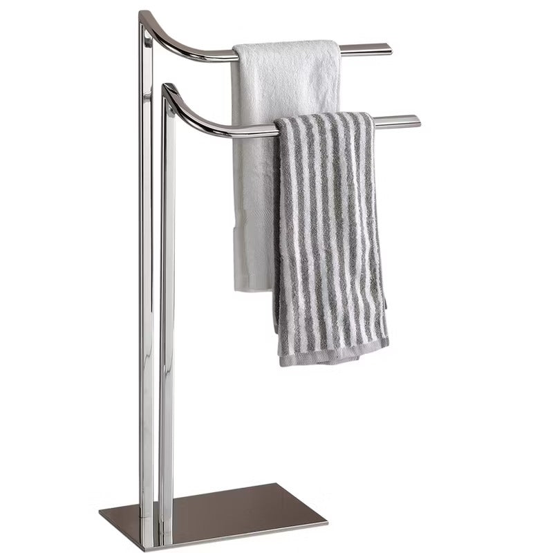 Kings Brand Furniture - Courter Metal Freestanding Bathroom Towel Rack Stand, Chrome