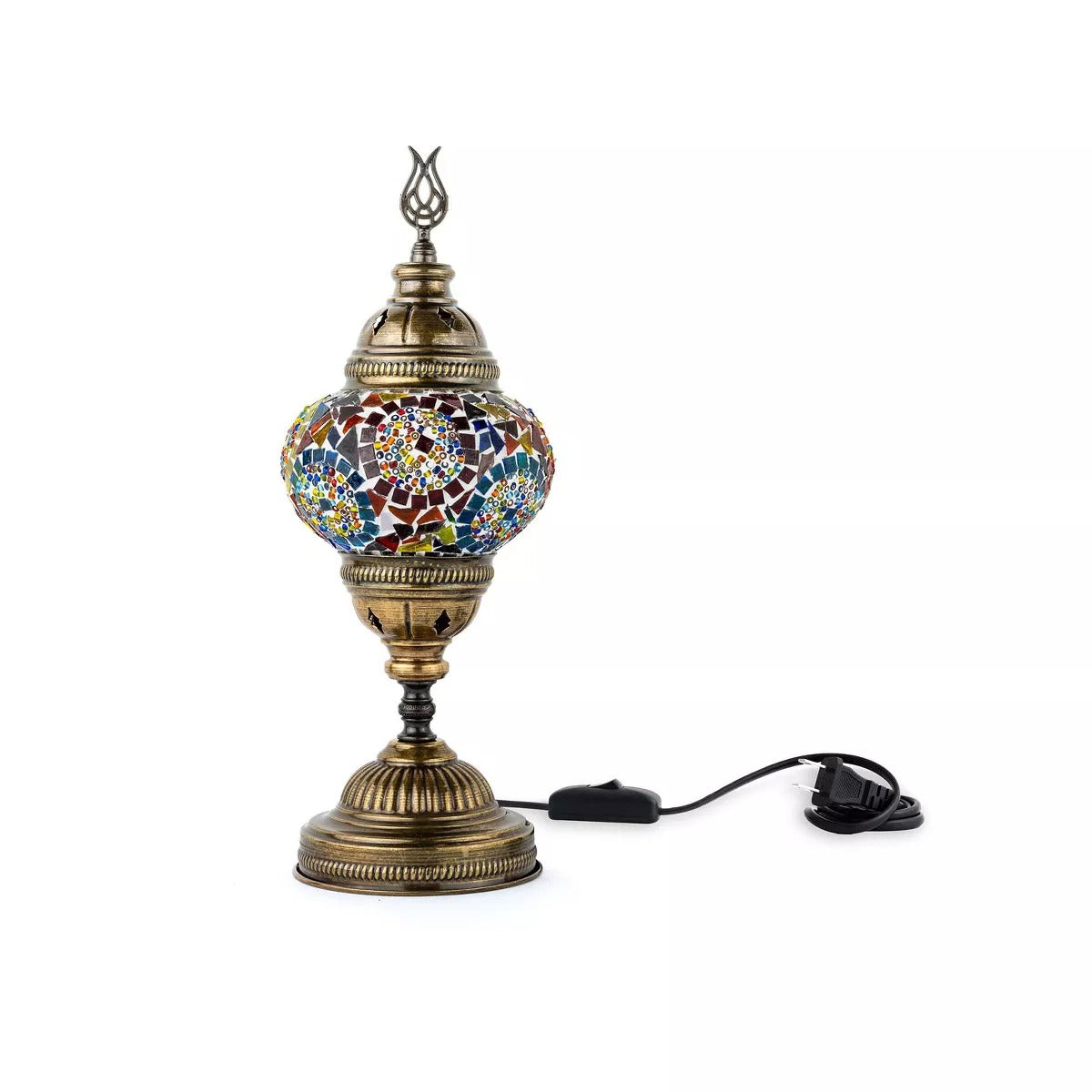 Kafthan 14.5 in. Handmade Multicolor Mosaic Glass Table Lamp