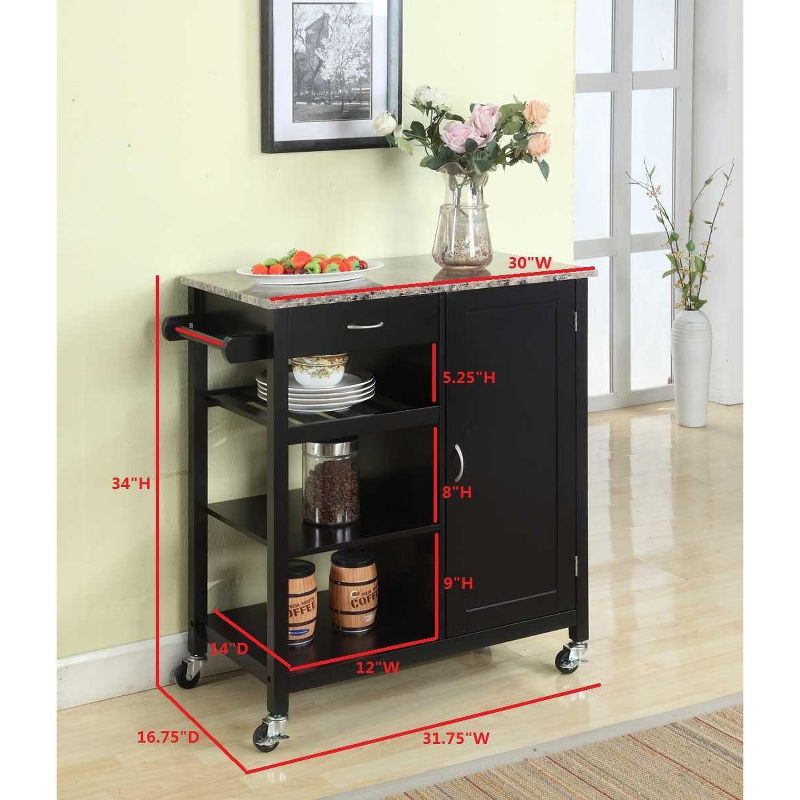 Kings Brand Furniture Sanford Kitchen Cart