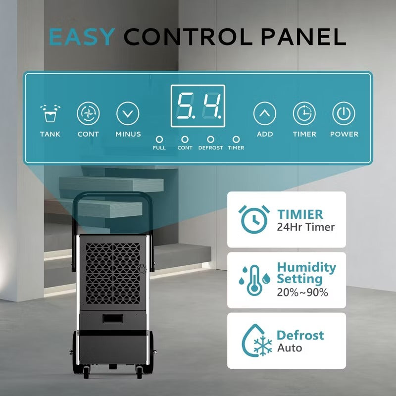 Simzlife Commercial Dehumidifier - 160 Pints/Day for Large Spaces