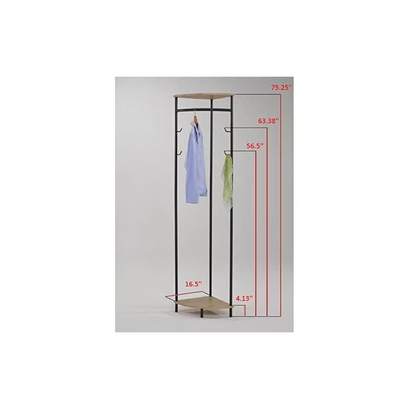 Kings Brand Furniture - Corner Entryway Freestanding Hall Tree Coat Rack With Shelf & Shoe Storage