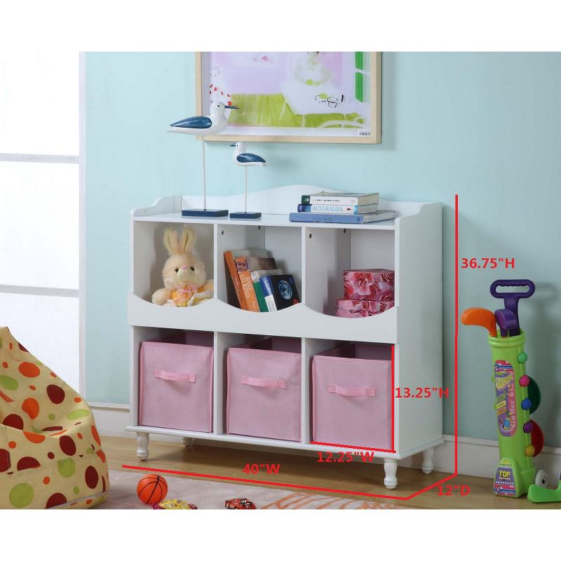 Kings Brand Furniture Brockton 6 Storage Cubbies Storage Cubby, White