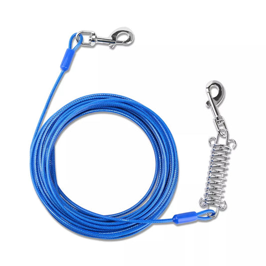 Petbobi 30ft Tie Out Cable for Small to Medium Dogs, Durable Spring and Metal Swivel Hooks Up to 120 Pounds