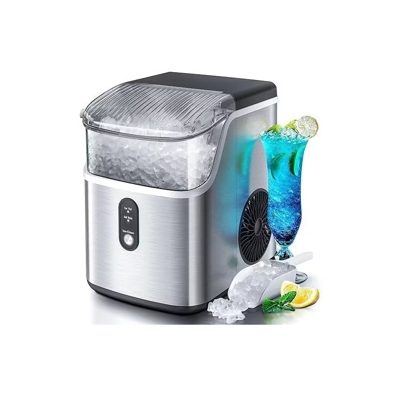 R.W.FLAME Nugget Ice Makers Countertop, Portable Pebble Ice Maker Countertop, Self-Cleaning