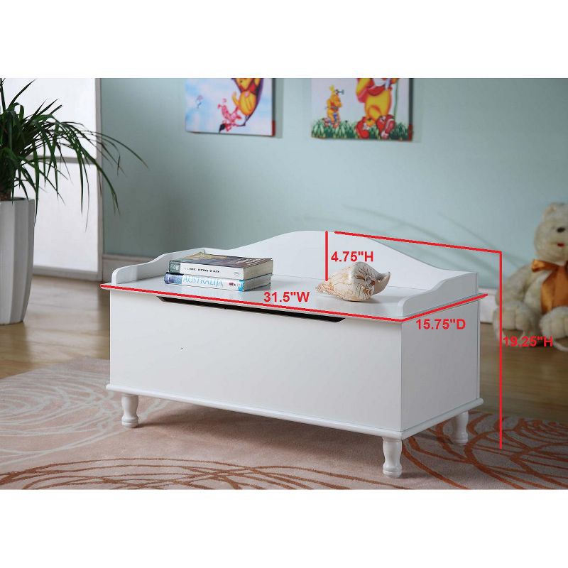 Kings Brand Furniture Applegate Storage Bench Toy Chest, White