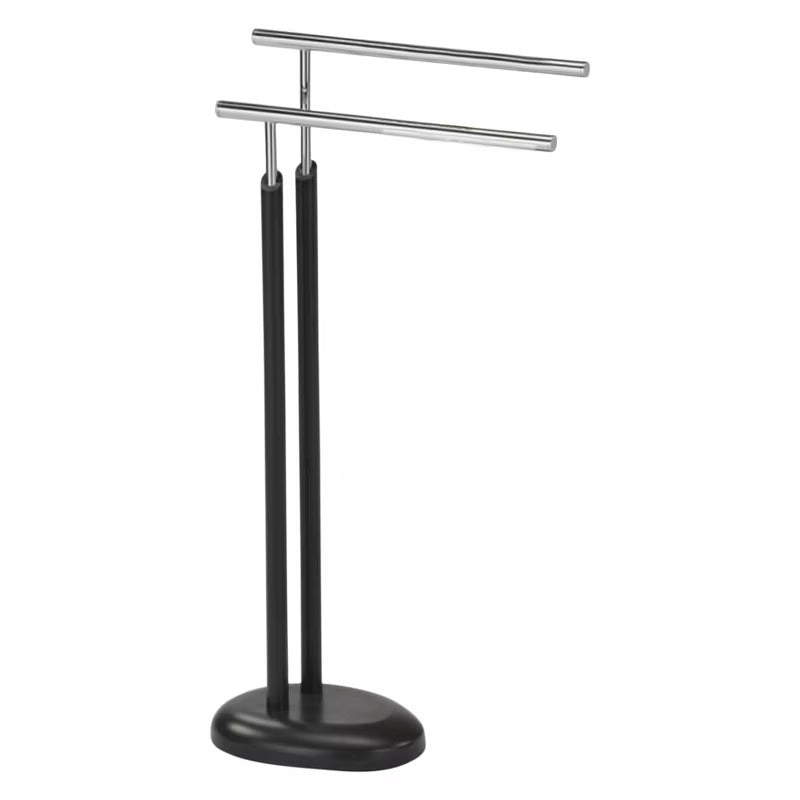 Kings Brand Furniture - Holland Metal Freestanding Towel Rack Stand, Gray/Chrome