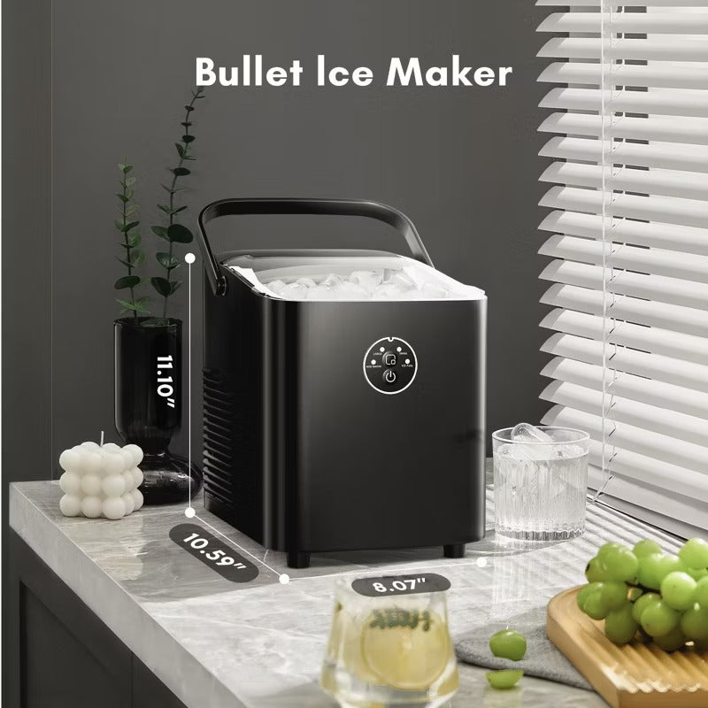 R.W.FLAME Countertop Ice Maker with Handle, Self-Cleaning Portable Ice Machine