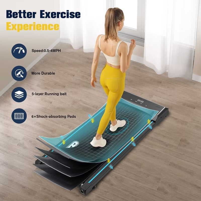 REDLIRO Walking Pad Under Desk Treadmill 265LBS 2.25HP Running Machine for Home Office