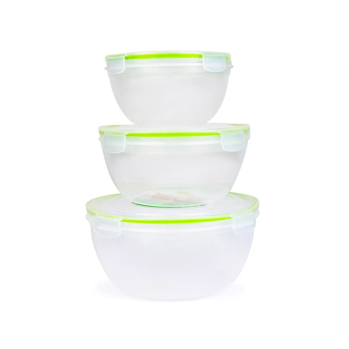 6-Piece Round Food Storage Container Set Click-and-Lock Containers w/Lids BPA-Free Microwave Freezer