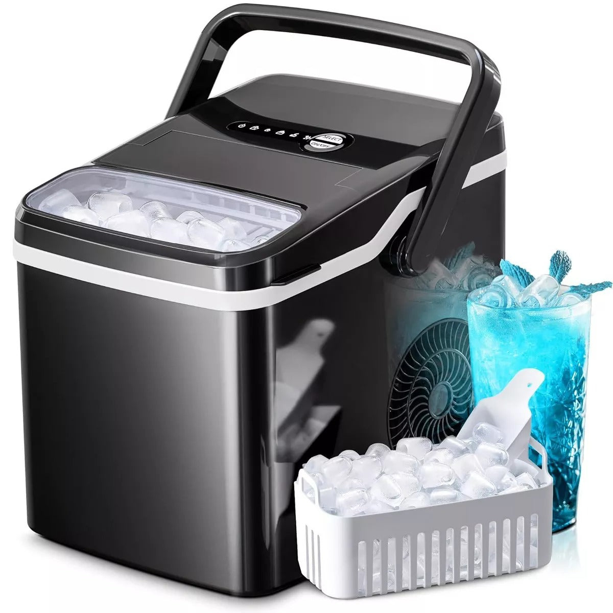 R.W.FLAME Ice Makers Countertop , Collapsible Portable Countertop Ice Maker