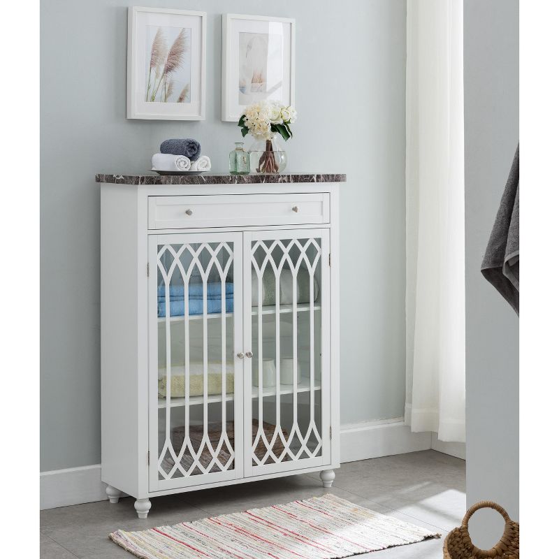 Kings Brand Furniture Newberry Free Standing Bathroom Storage Cabinet, White